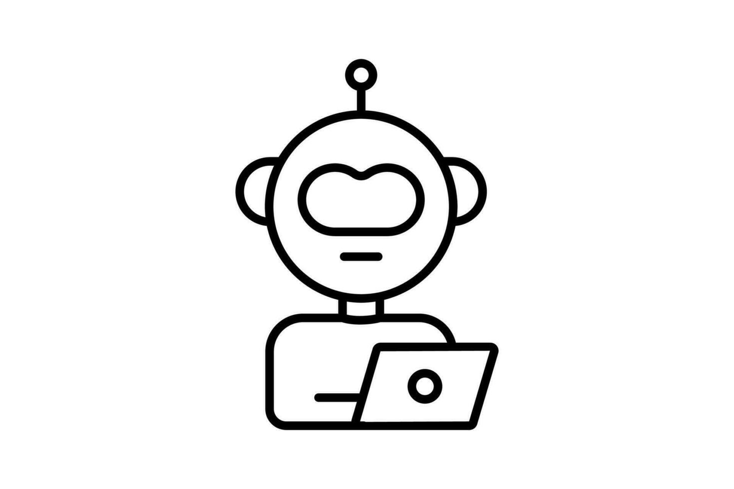 ai assistant icon. icon related to device, artificial intelligence. line icon style. simple vector design editable