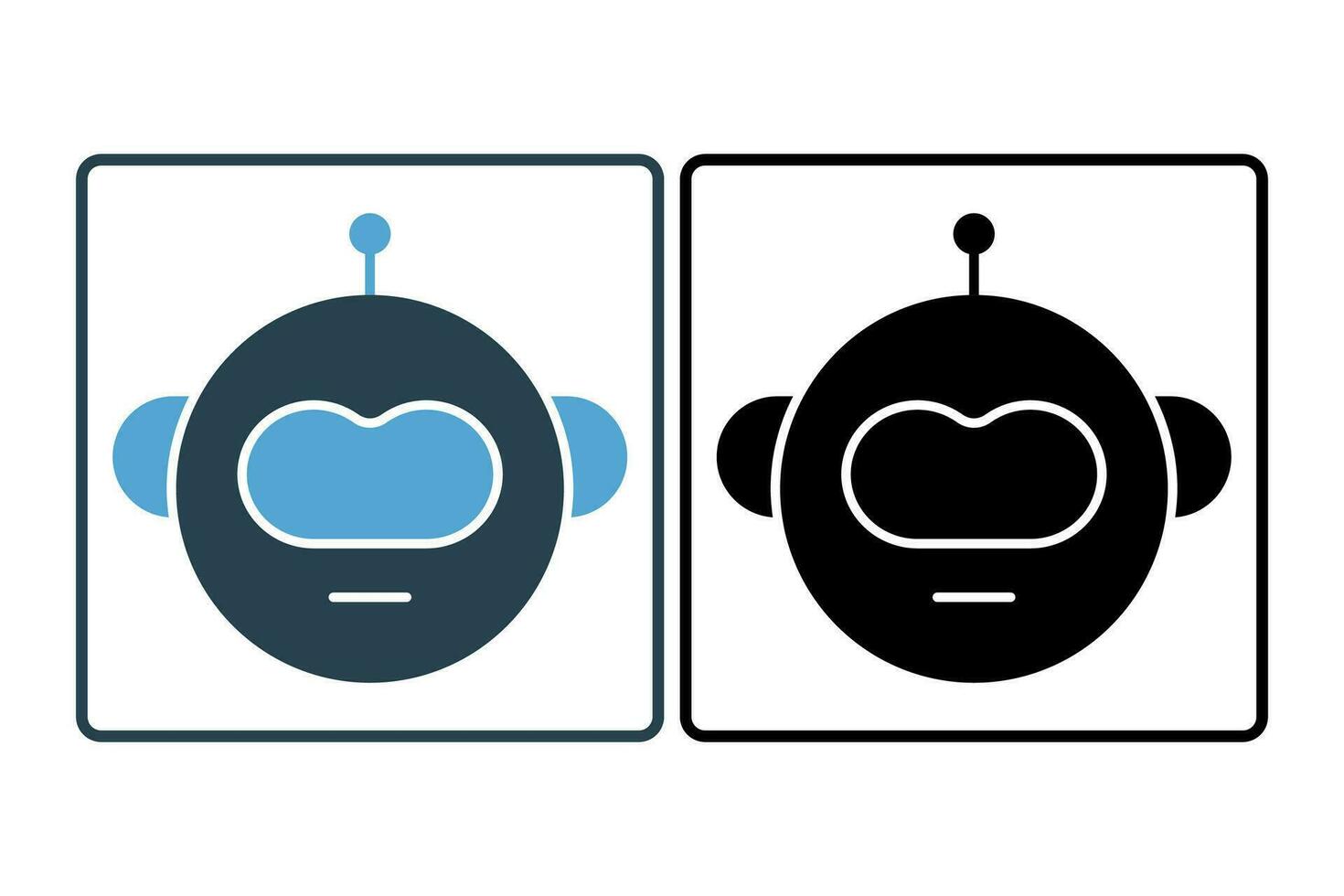 robot head icon. icon related to device, artificial intelligence. solid icon style. simple vector design editable