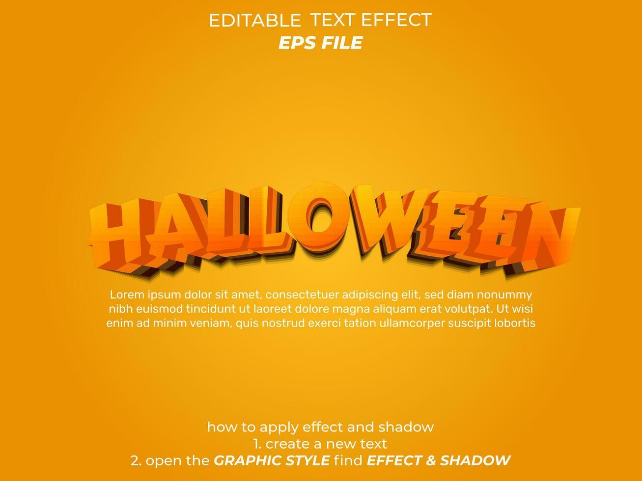 halloween editable text effect 3d font style use for logo and business brand. vector template