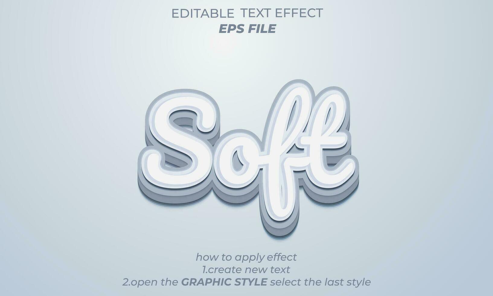 suave 3d texto efecto y editable texto efecto. vector modelo