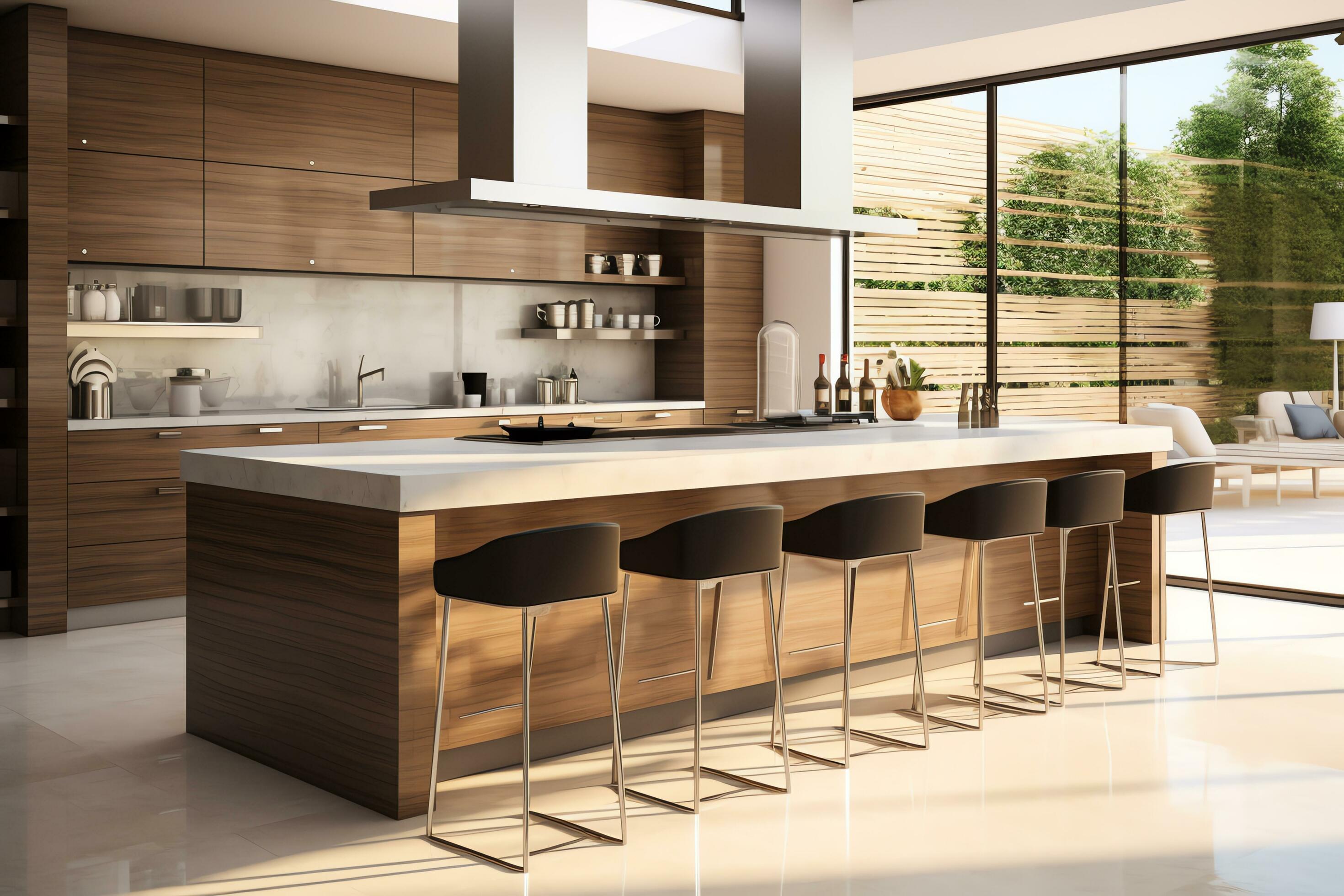 moderno nuevo ligero interior de cocina con blanco mueble y comida mesa .  ai generado 23132049 Foto de stock en Vecteezy