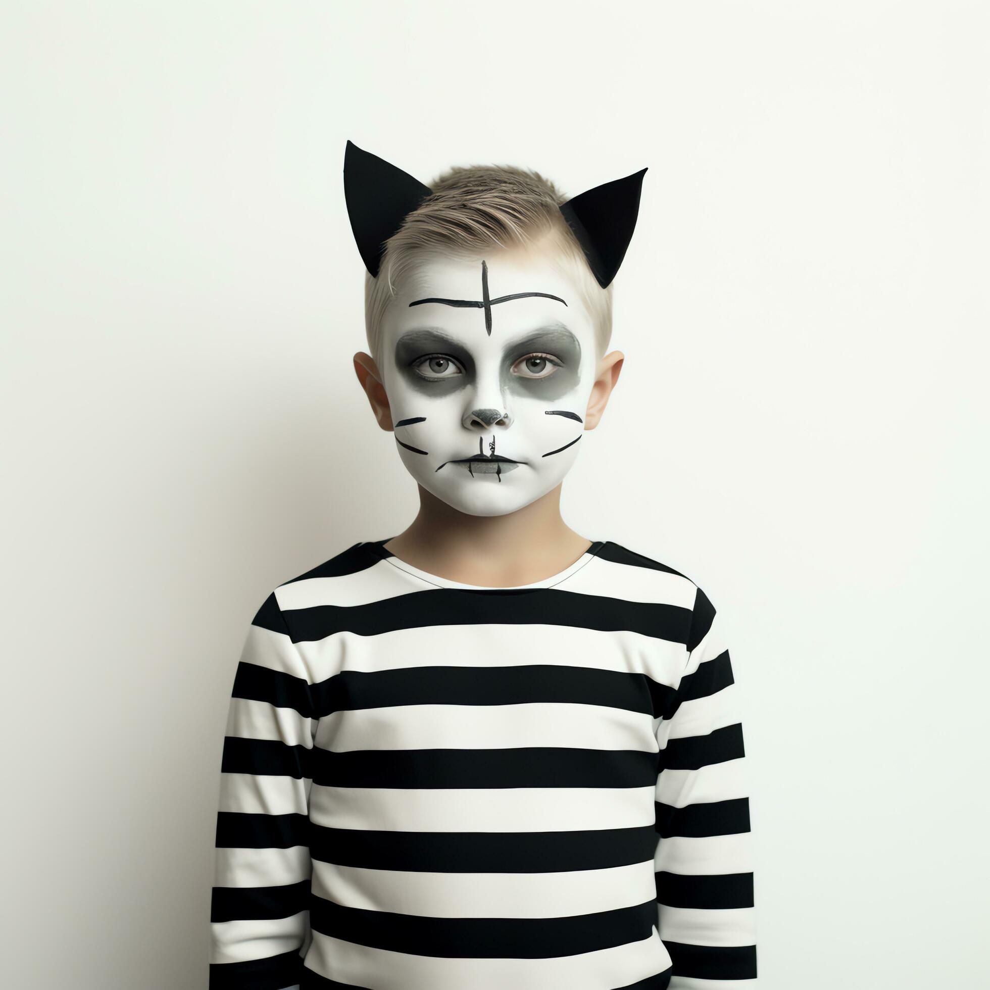Happy halloween kid concept, a boy wearing halloween costume, AI