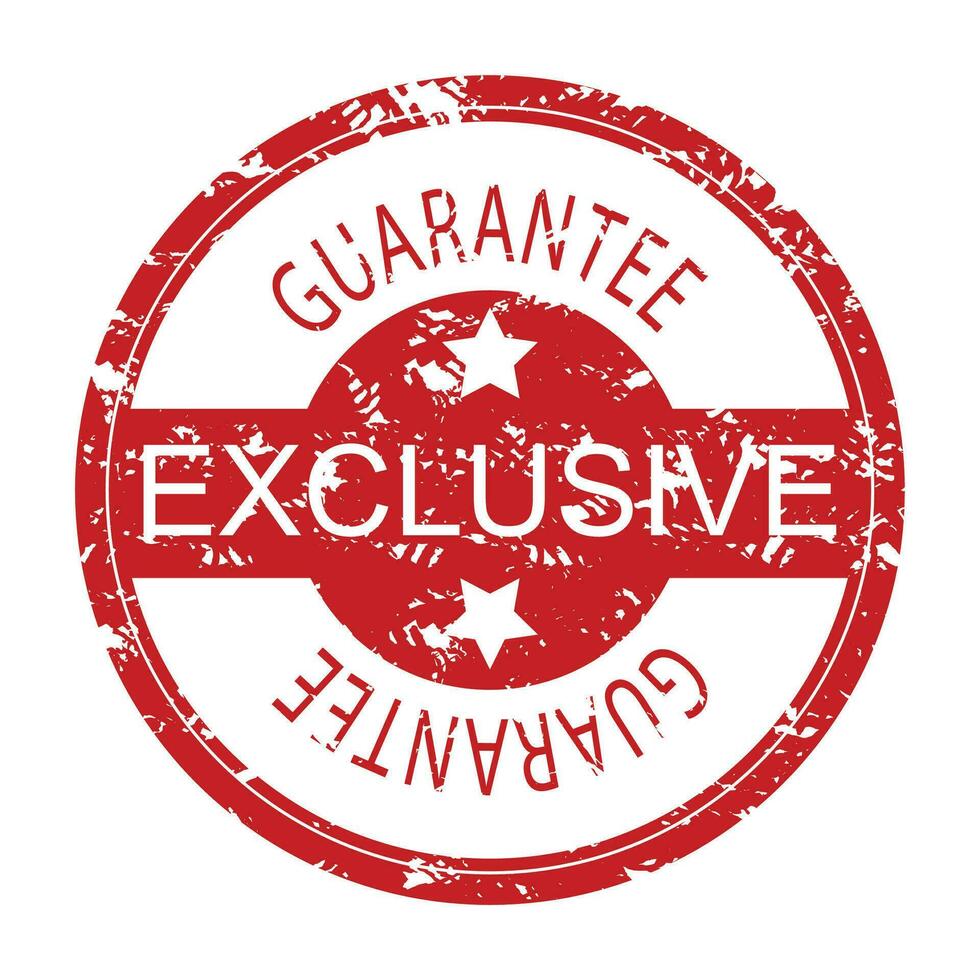 Exclusive rubber stamp icon. Exclusivity and special seal round, promotion watermark texture. Vector illustration