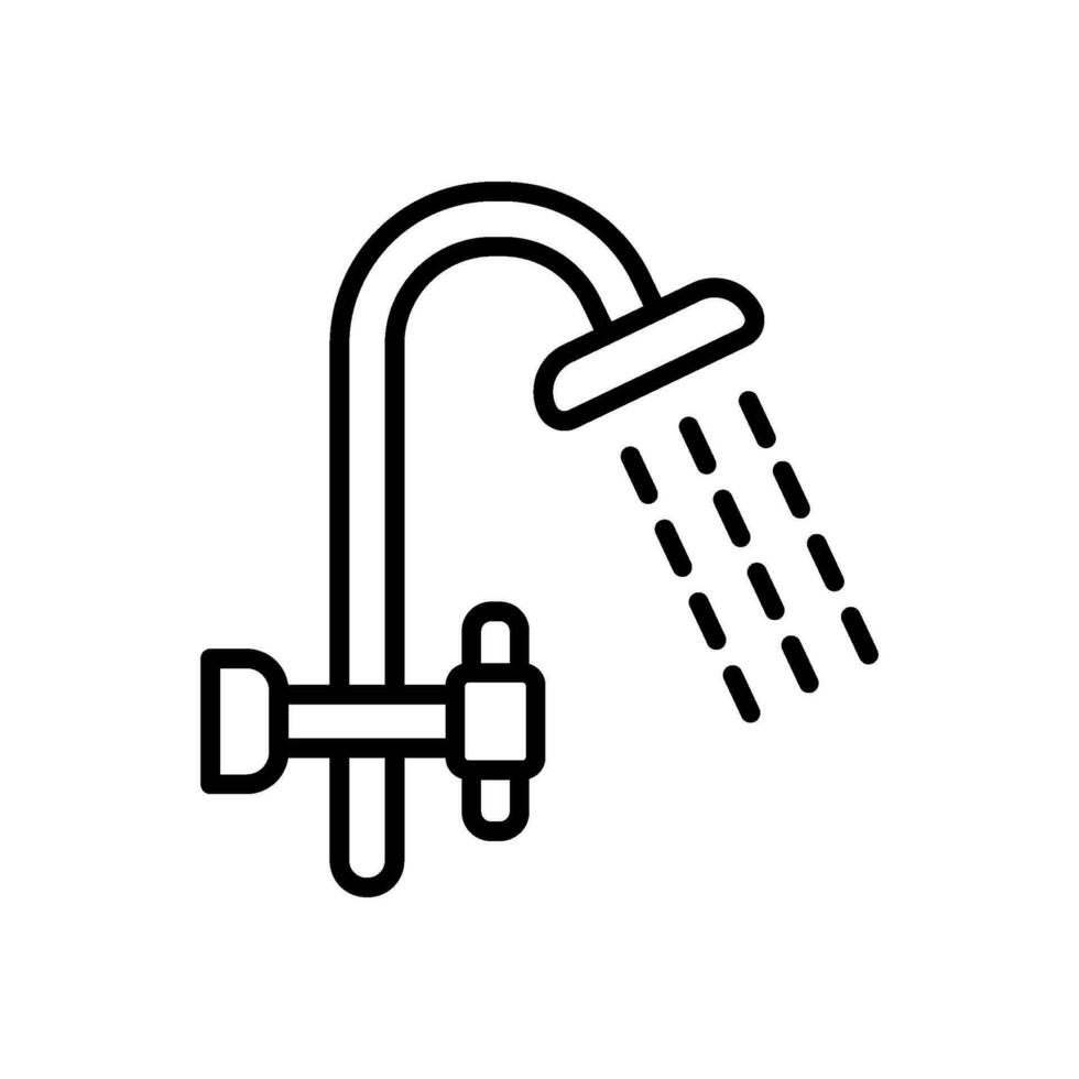 shower icon vector in line style