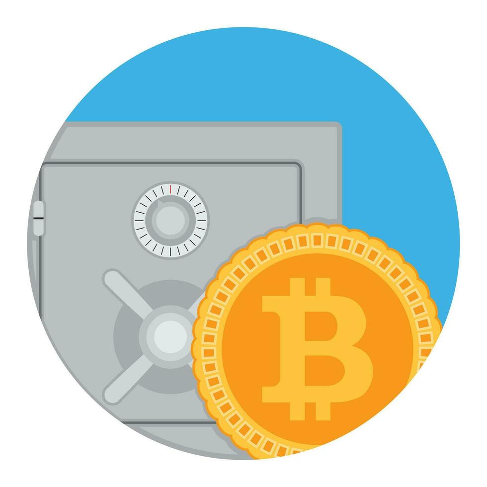 Savings and accumulation of bitcoin icon flat app. Vector bitcoin savings, finance capitalization illustration