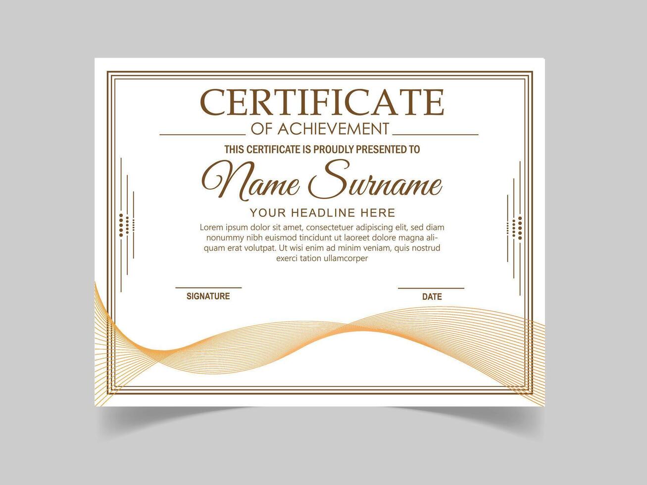 Modern flat certificate template vector