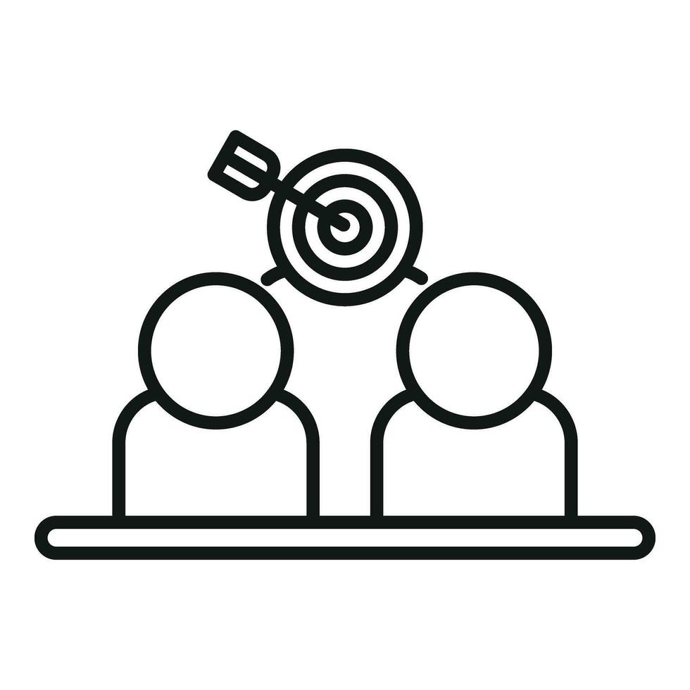 People group realization icon outline vector. Work leader vector