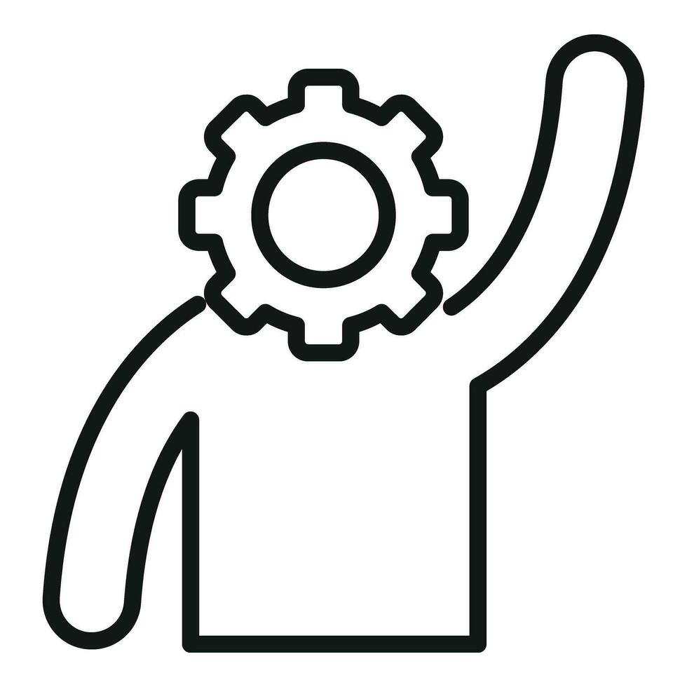 Best tech realization icon outline vector. Goal vision vector