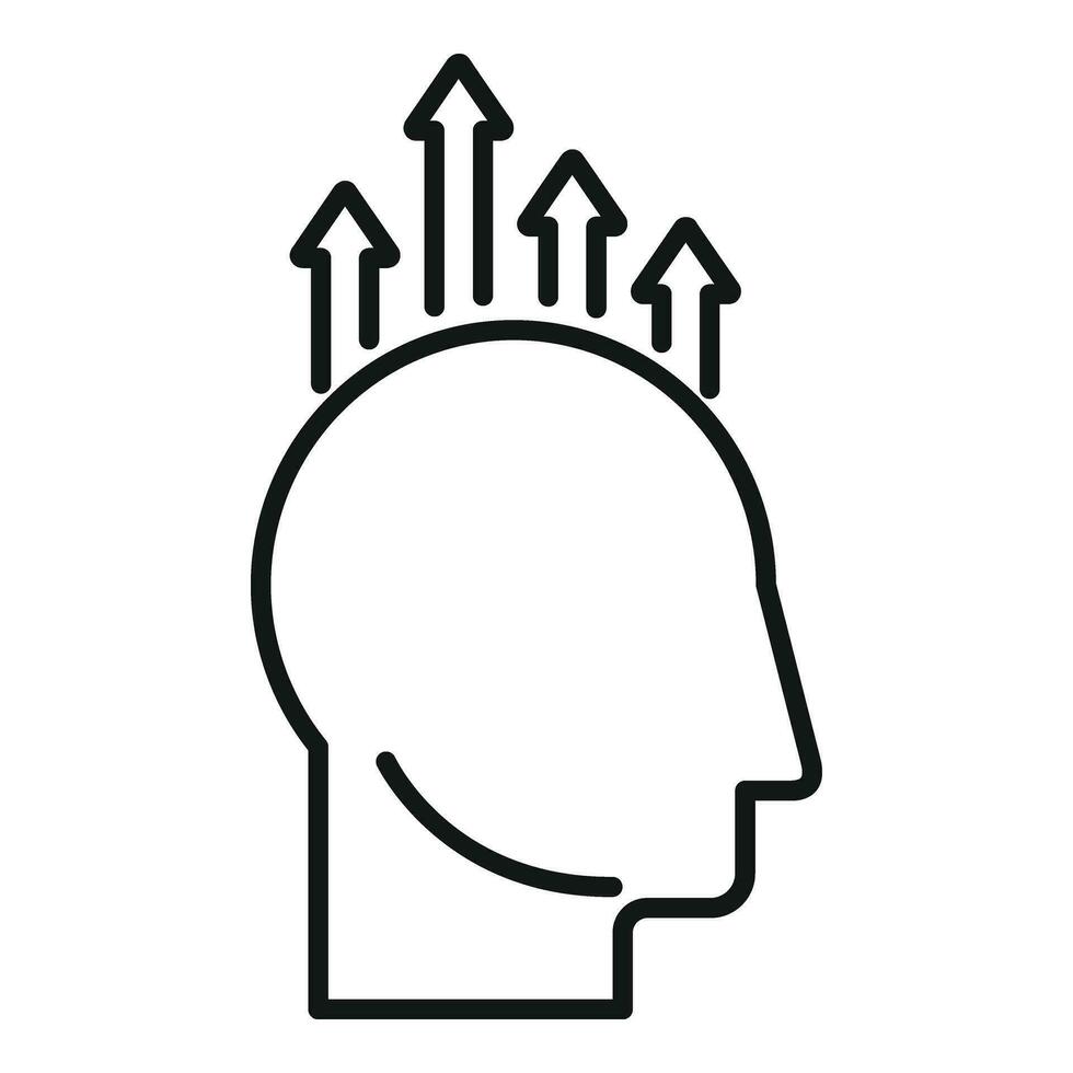 Self level up icon outline vector. Business vision vector