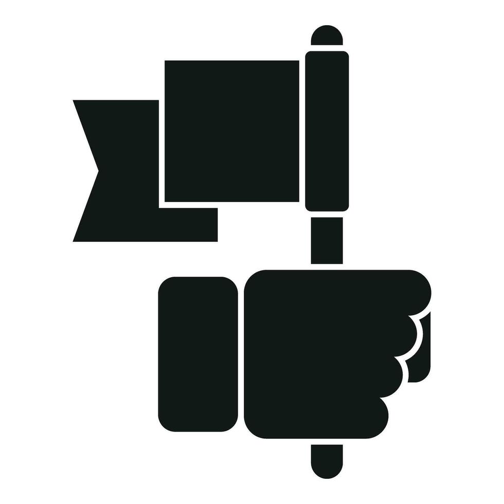 Take flag of realization icon simple vector. Mentor training vector