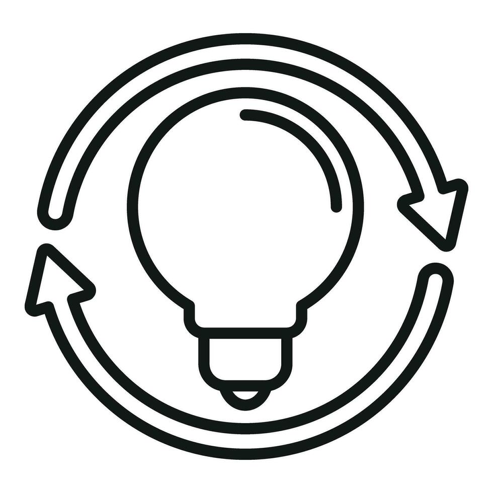 New bulb idea realization icon outline vector. Business vision vector