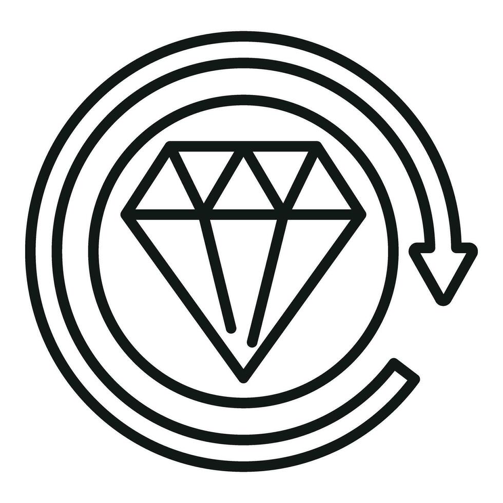 Realization best diamond level icon outline vector. Motivation people vector