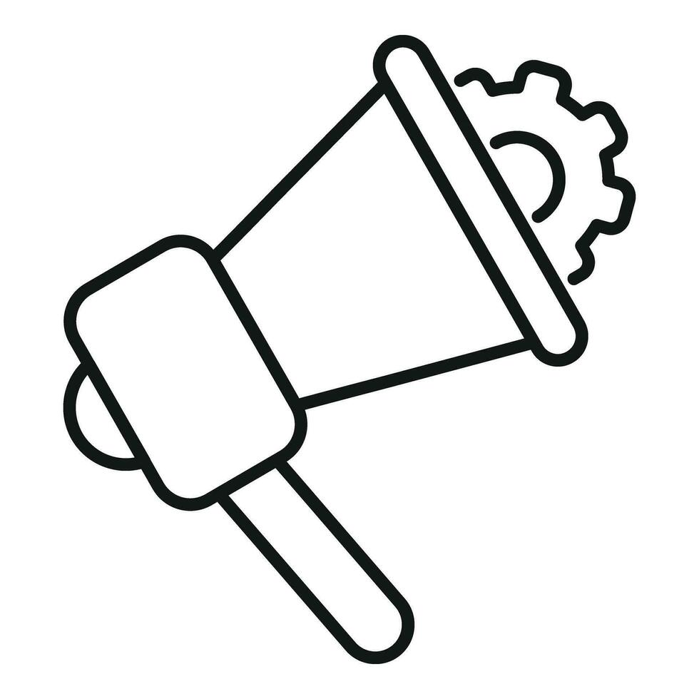 Megaphone speaker realization icon outline vector. Human training vector