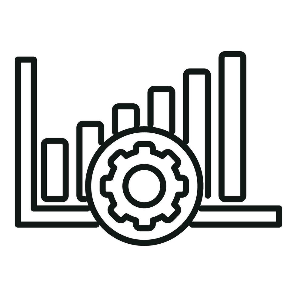 Realization gear graph icon outline vector. Self success vector