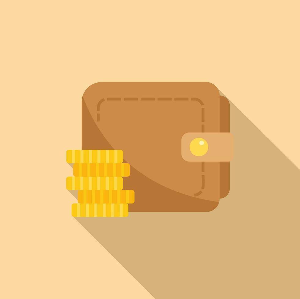 Money coins wallet icon flat vector. Payment cashback vector