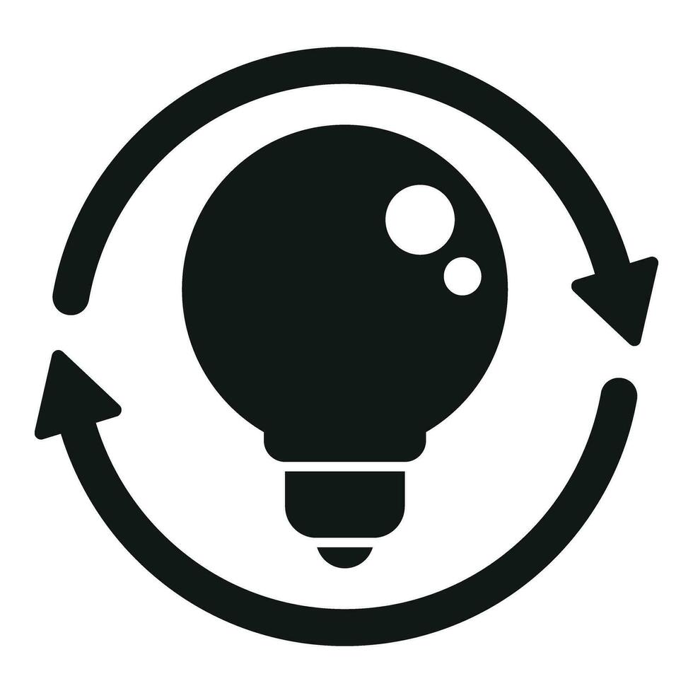 New bulb idea realization icon simple vector. Business vision vector