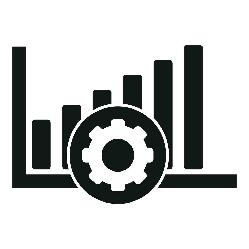 Realization gear graph icon simple vector. Self success vector