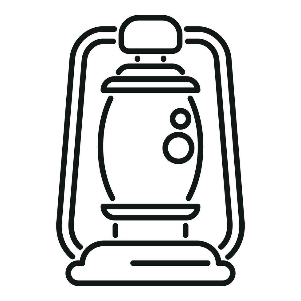 Miner kerosene lamp icon outline vector. Fuel heater tank vector