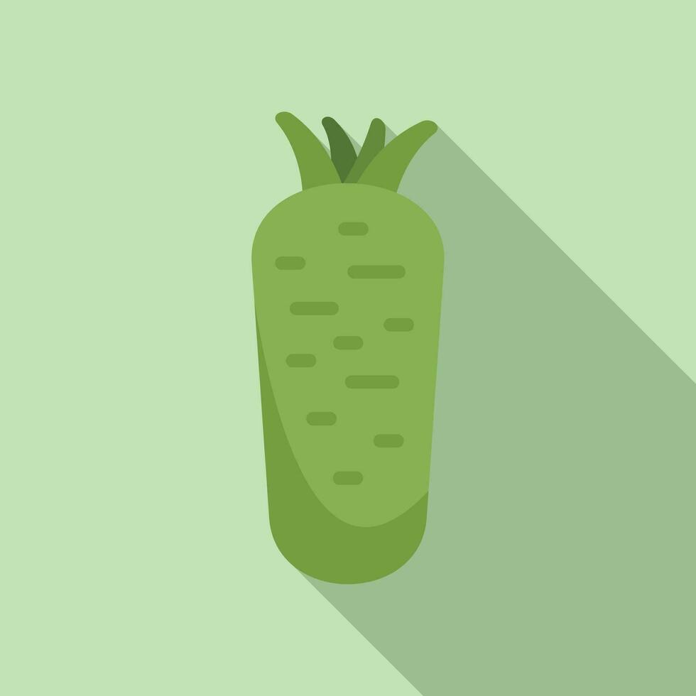 Garden wasabi root icon flat vector. Seasoning herb spicy vector