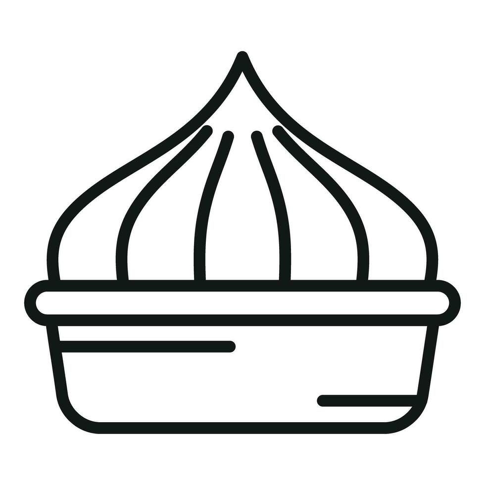 Cream wasabi pot icon outline vector. Herb cuisine meal vector