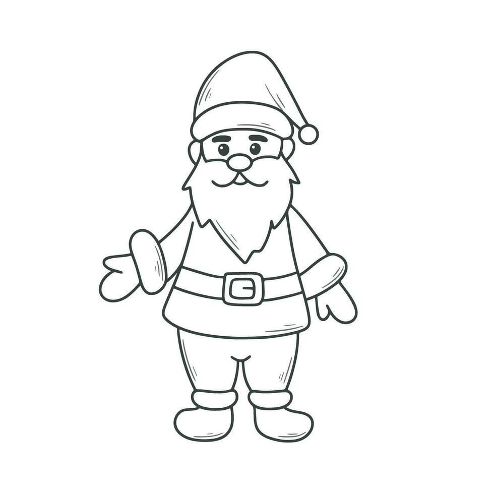 Christmas Santa Claus doodle sketch style vector