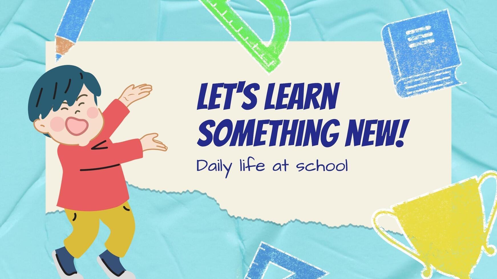 Blue School Daily Life Youtube Banner template