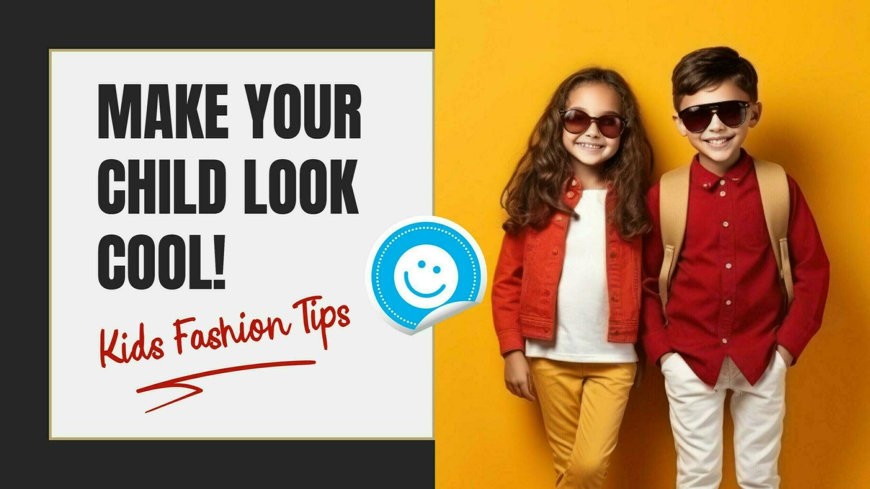 Yellow Kids Fashion Youtube Thumbnail template