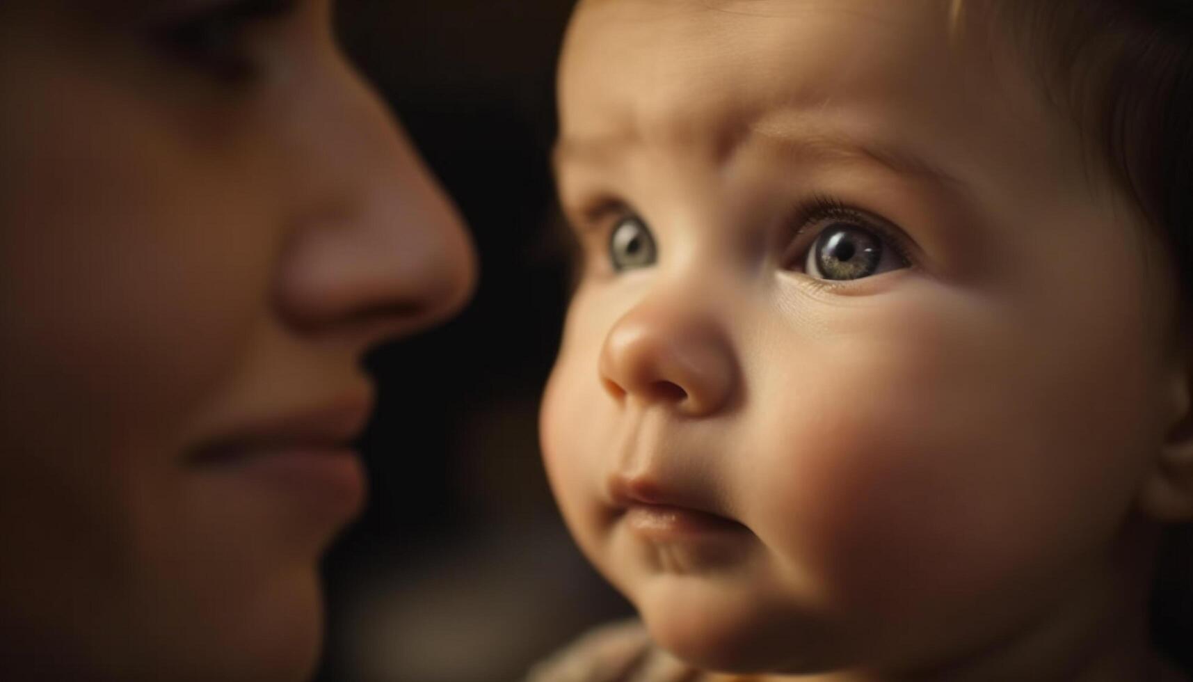 Family bonding, love and joy with newborn baby girl generated by AI photo