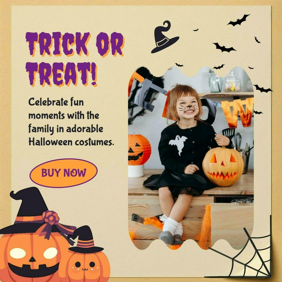 Beige Halloween Costume Store Instagram Post template