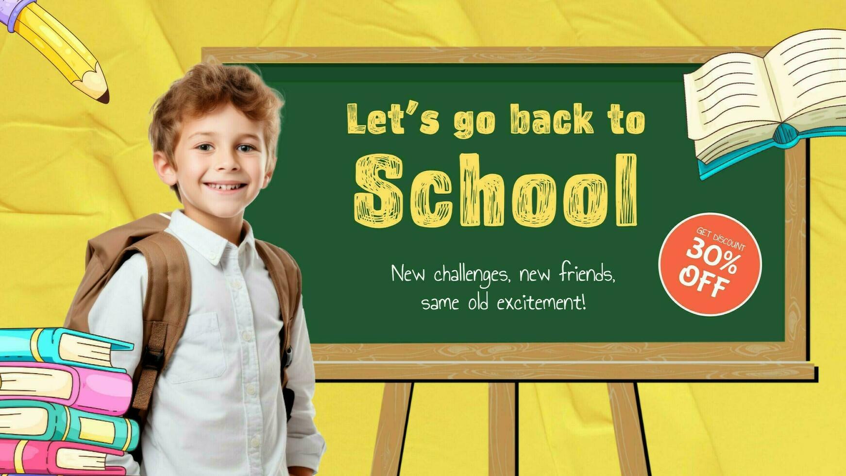 Green Chalk Back To School Sale Twitter Post template