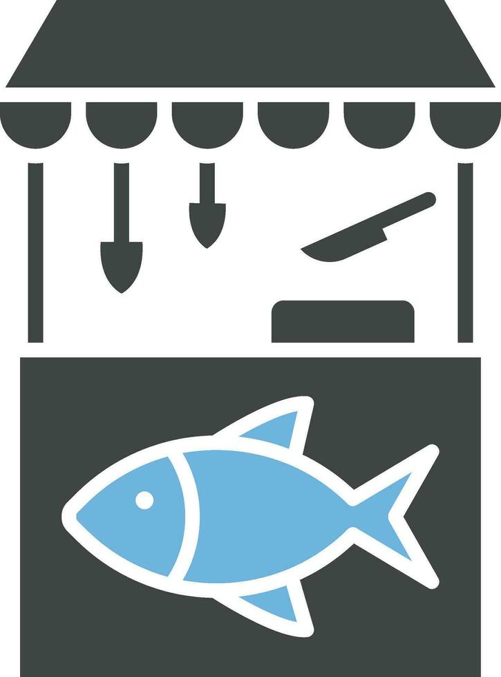 pescado mercado icono vector imagen. adecuado para móvil aplicaciones, web aplicaciones y impresión medios de comunicación.