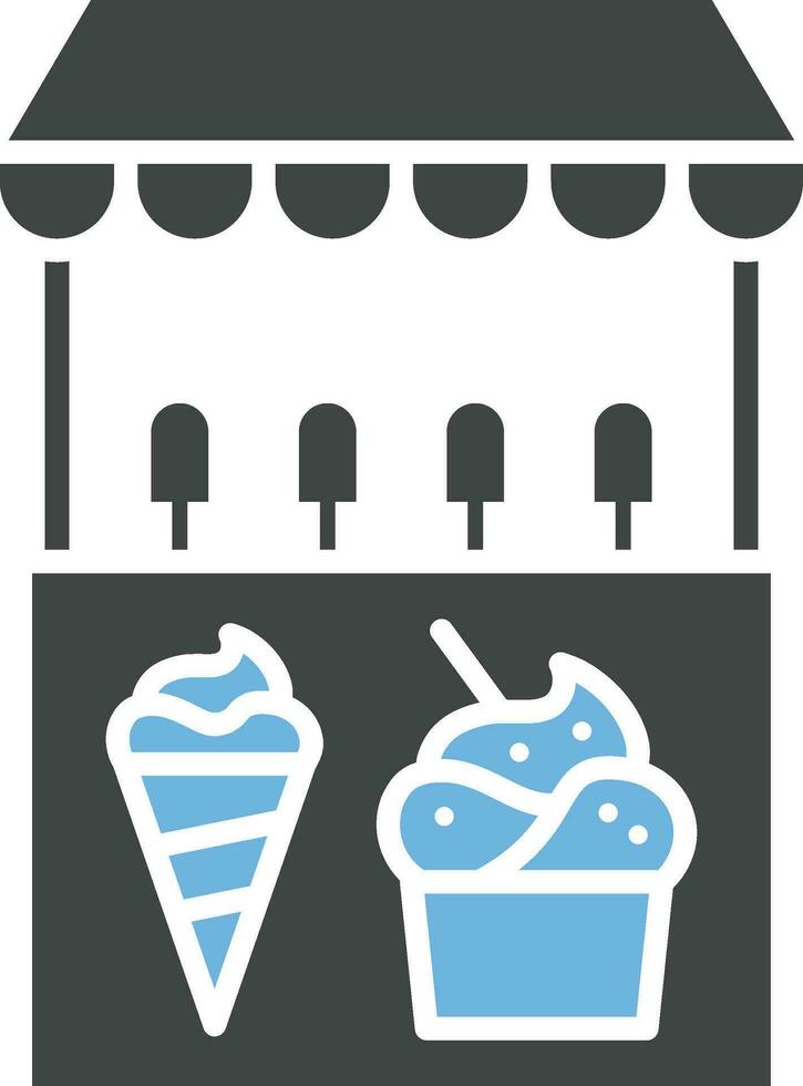 Ice Cream Stall icon vector image. Suitable for mobile apps, web apps and print media.