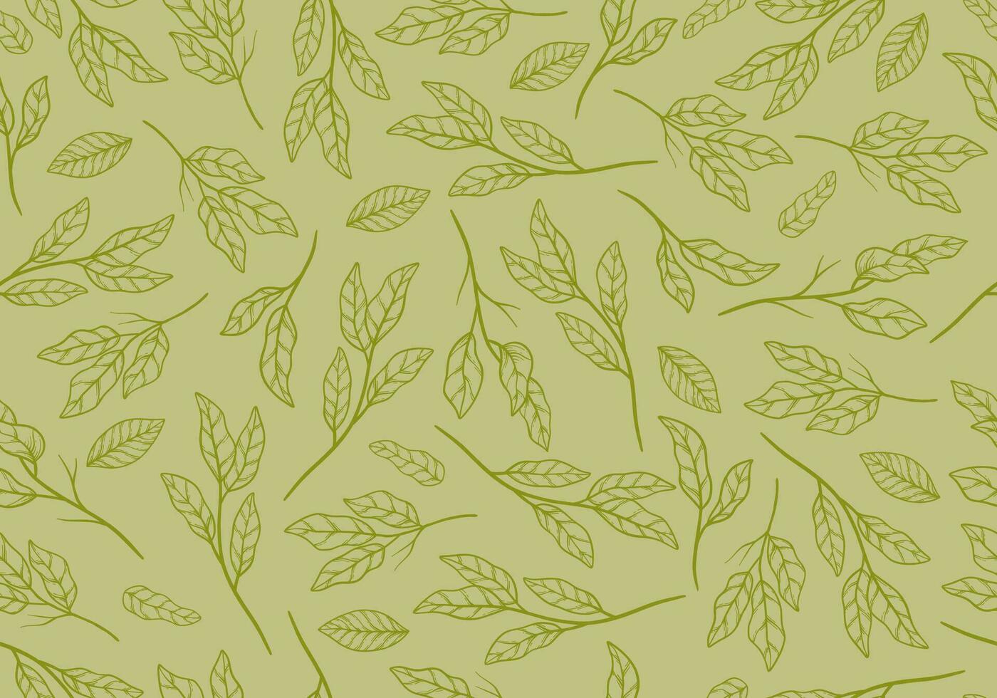 mano dibujado botánico floral árbol hoja rama sin costura modelo antecedentes loseta para textil impresión o diseño fondo vector