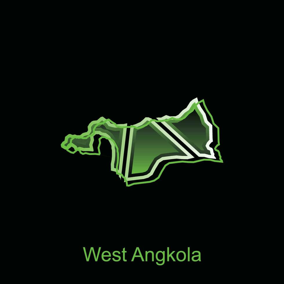 Map City of West Angkola, Borders for your infographic. Vector illustration design template
