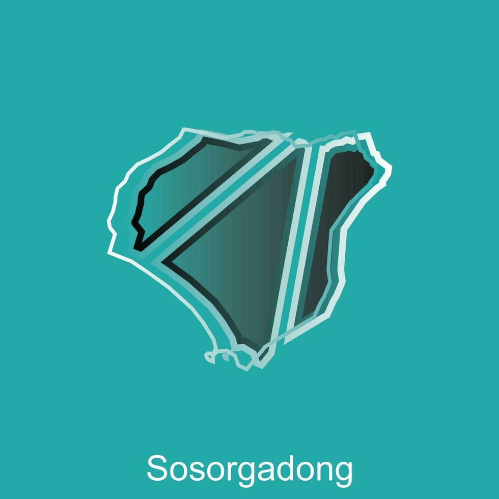 Map City of Sosorgadong, Borders for your infographic. Vector illustration design template