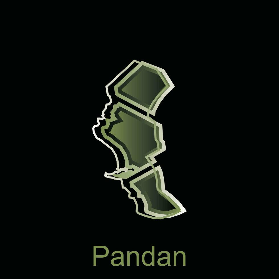 Map City of Pandan, Borders for your infographic. Vector illustration design template