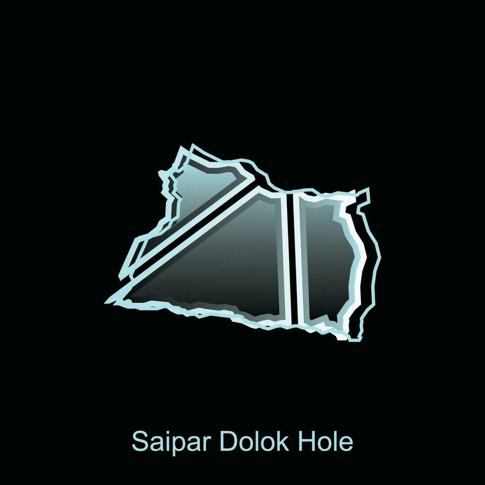 Map City of Saipar Dolok Hole, Borders for your infographic. Vector illustration design template