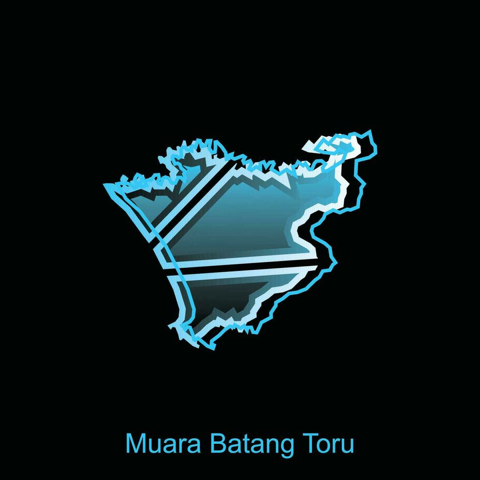 mapa ciudad de Muara batang toru, fronteras para tu infografía. vector ilustración diseño modelo