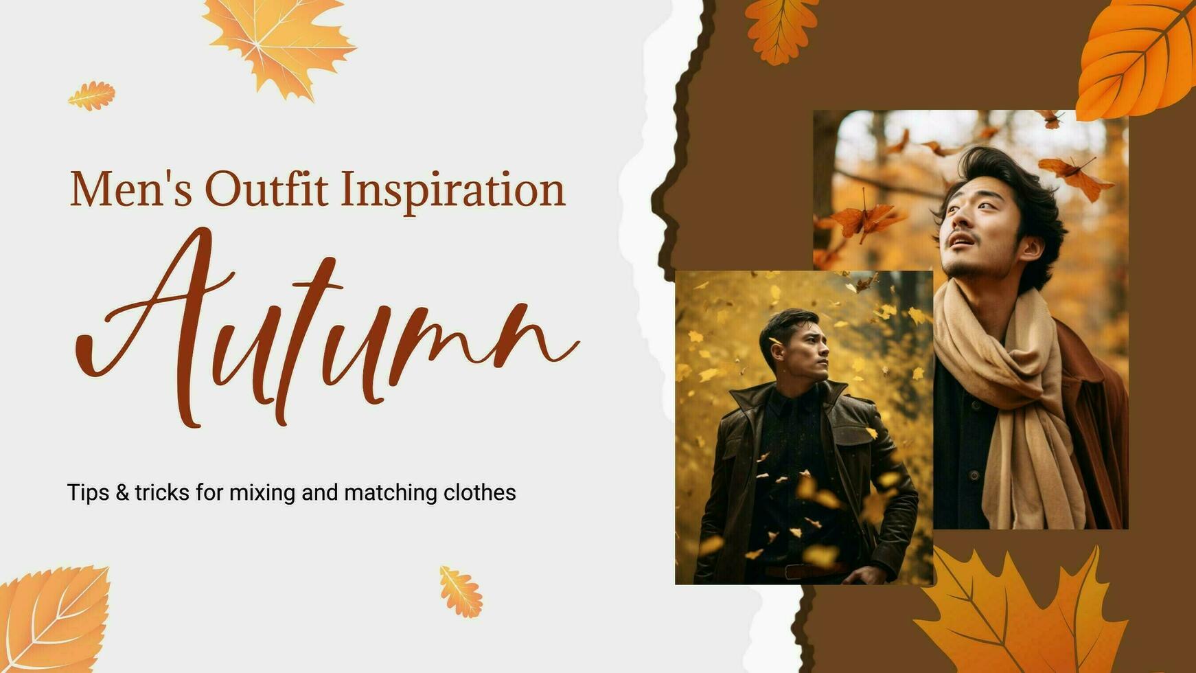 Orange Maple Leaf Autumn Is Coming Youtube Banner template