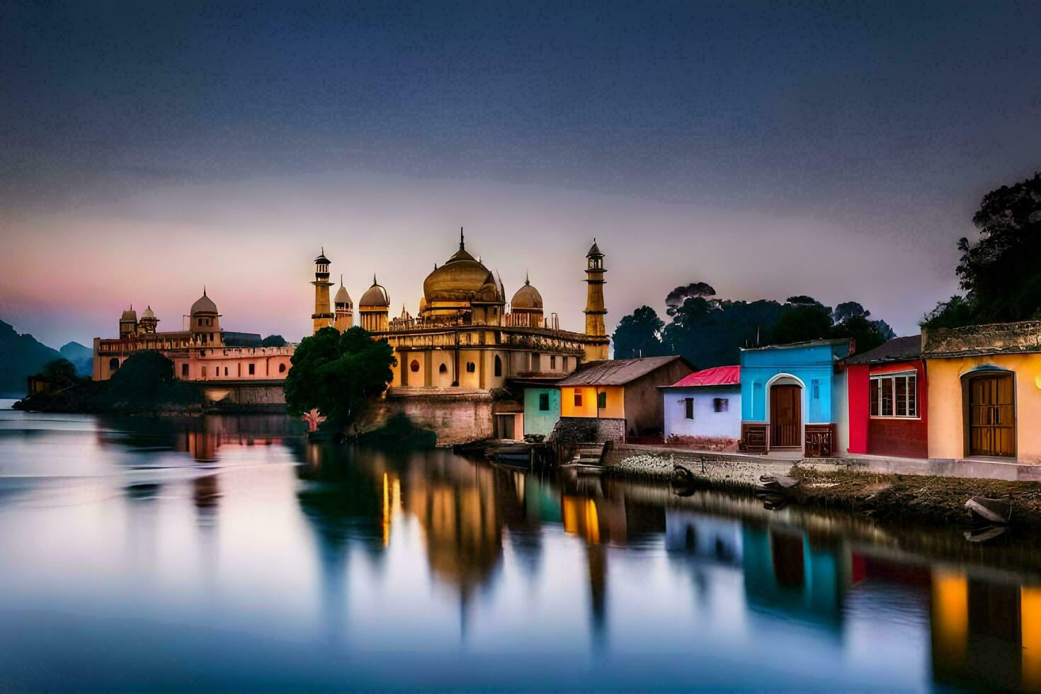 el hermosa mezquita en India. generado por ai foto