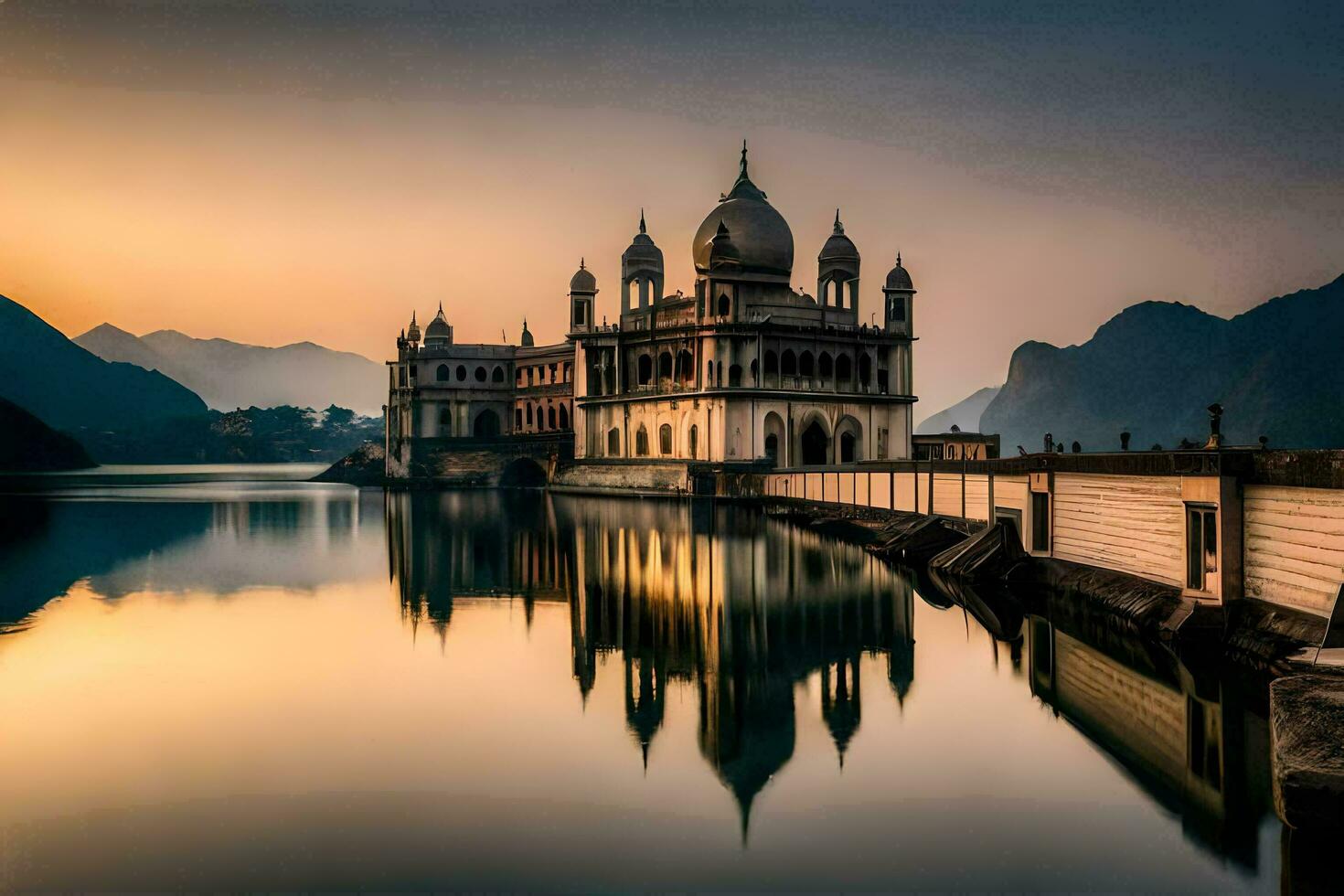 el hermosa palacio en India. generado por ai foto