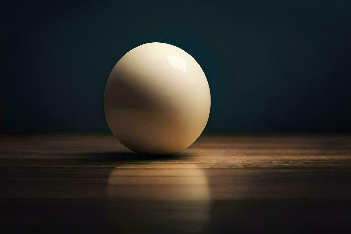 an egg sitting on a table with a dark background. AI-Generated photo