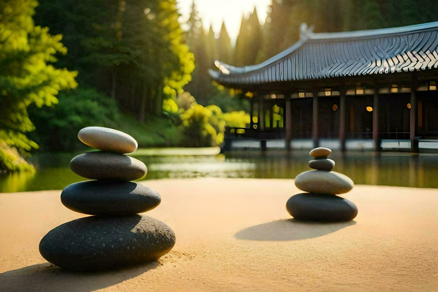 zen garden, zen garden, zen garden, zen garden, zen garden,. AI-Generated photo