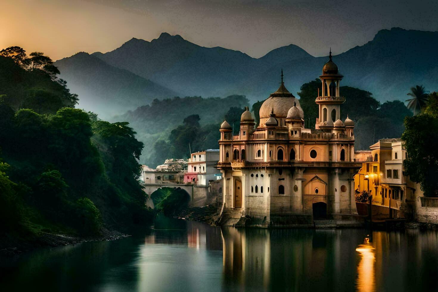 el hermosa ciudad de udaipur en India. generado por ai foto