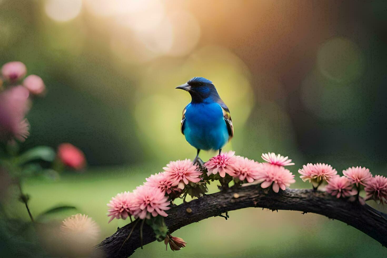 photo wallpaper the sun, flowers, bird, bird, bird, bird, bird, bird,. AI-Generated