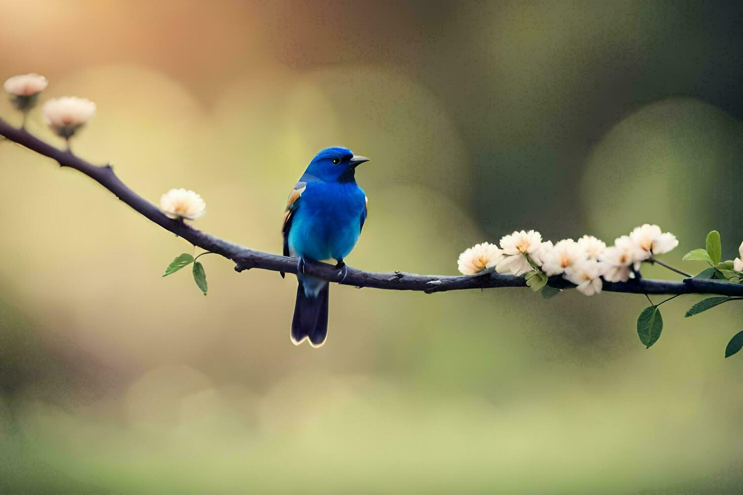 photo wallpaper the sun, flowers, bird, spring, the bird, spring, the bird,. AI-Generated