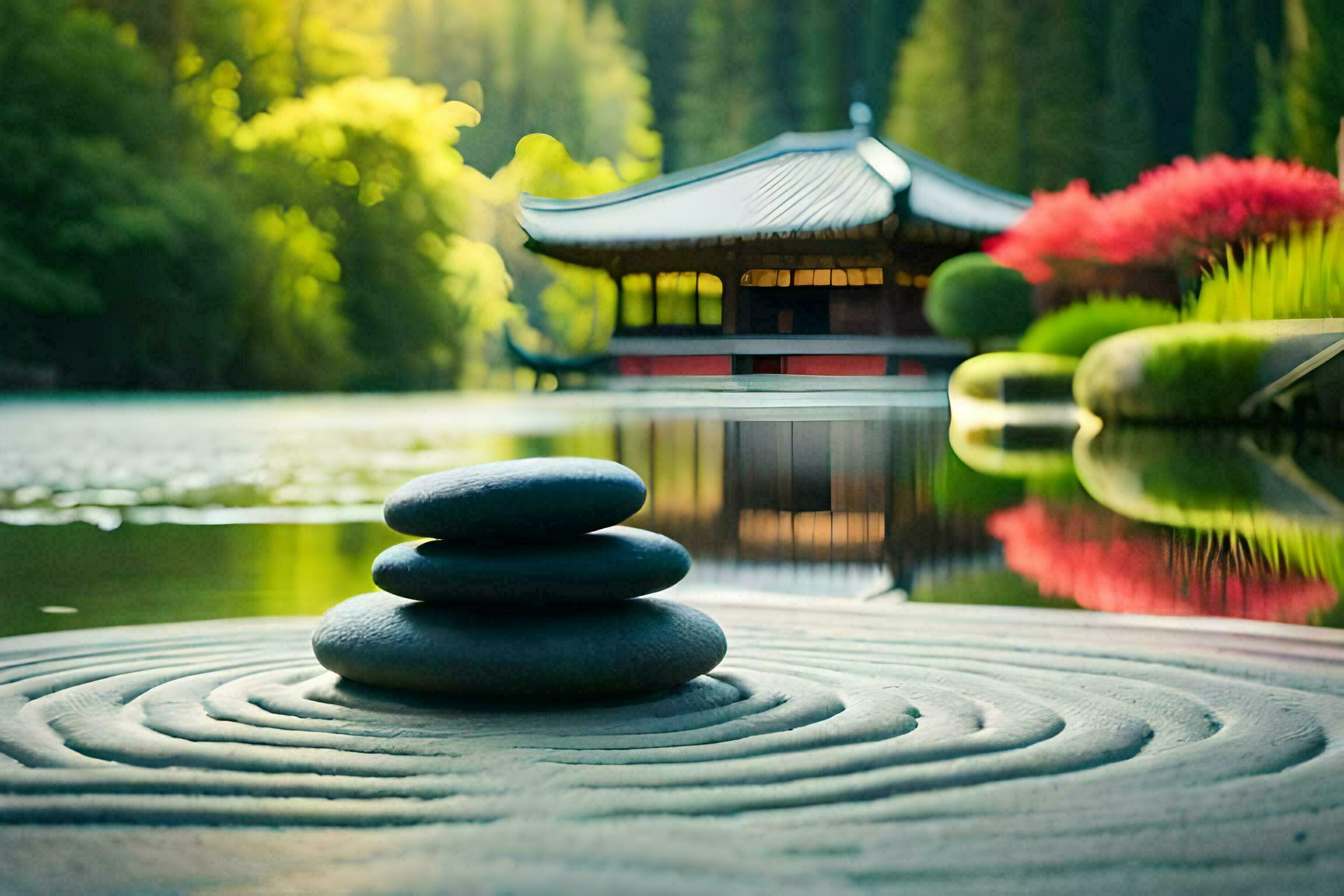 zen jardín, zen jardín, zen jardín, zen jardín, zen jardín,. generado por  ai 33463569 Foto de stock en Vecteezy