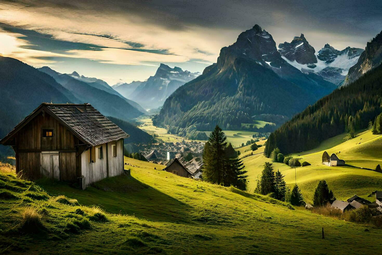 the alps, switzerland, mountains, landscape, landscape wallpaper, landscape wallpaper, landscape wallpaper. AI-Generated photo