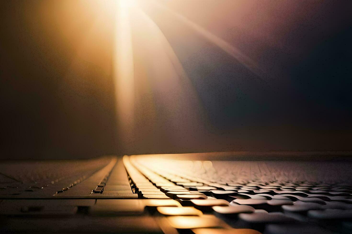 a keyboard with light shining through it. AI-Generated photo