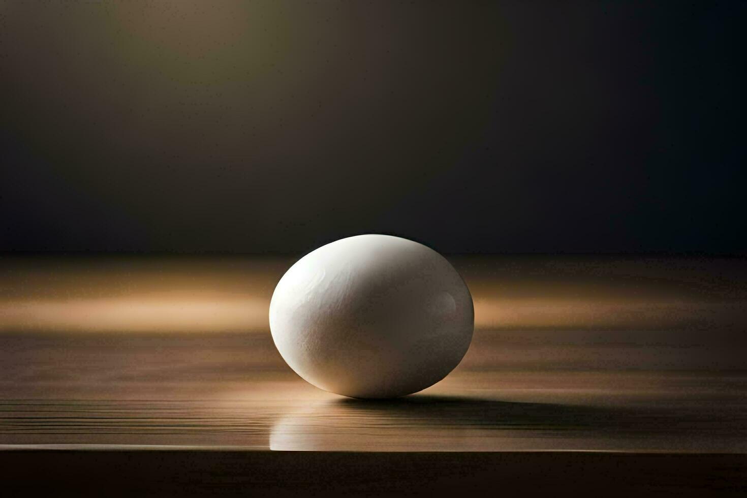 a white ball sitting on top of a wooden table. AI-Generated photo